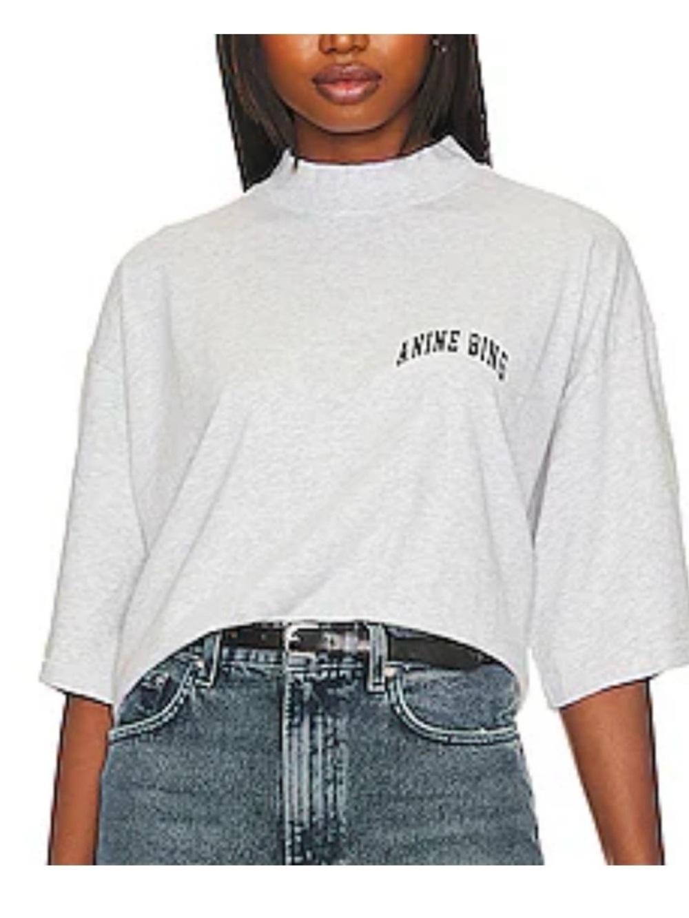Anine Bing Palmer Tee in Heather Grey